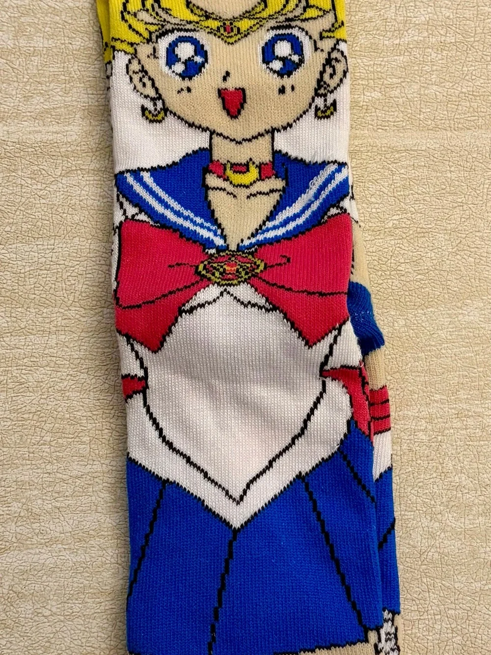 Sailor Moon Crew Socks - White, Blue, Red, Yellow